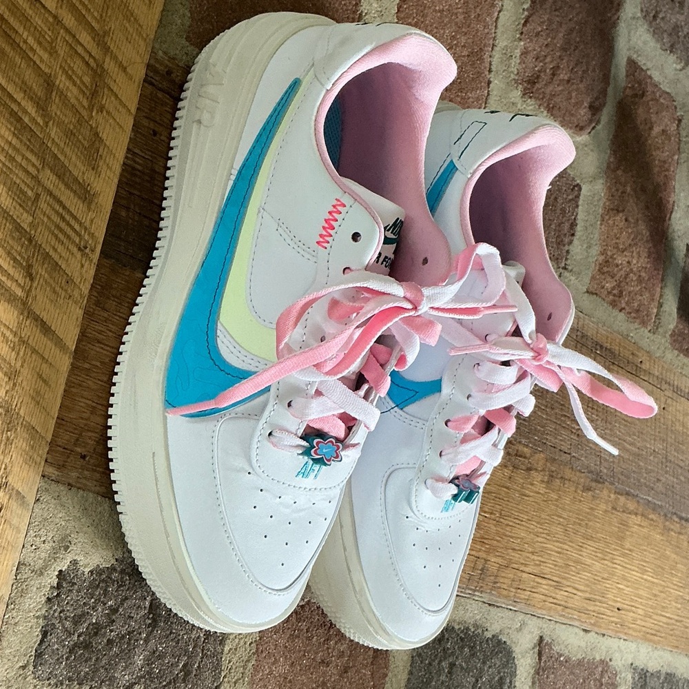 Nike White and Pink Athletic Shoes
